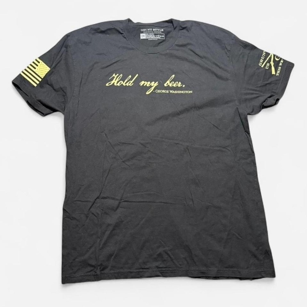 Grunt Style George Washington "Hold My Beer" Tee Shirt Size 2XL